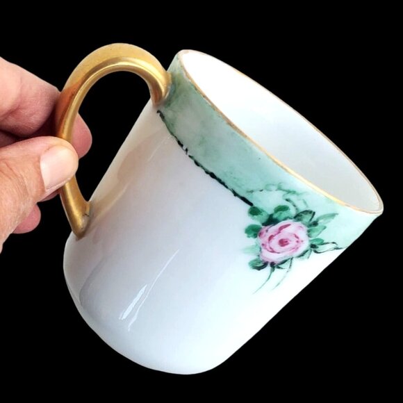 Vintage German Cup Hand Painted Arzberg With Gold Handle & Floral Design - Picture 2 of 10